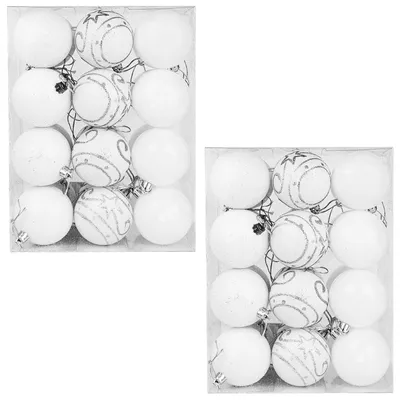 Immagine prodotto di CASARIA® Set Palline di Natale 48pz Ø 6cm in Plastica Opaca Lucida Addobbi Decorazioni Natalizie Festività Famiglia Inverno