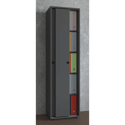 Produktbild von VCM Büroschrank mit 5 Fächern | moderner Aktenschrank mit Schiebetüren | Maße ca. H. 168 x B. 49 x T. 38 cm – Ulas 5-Fach