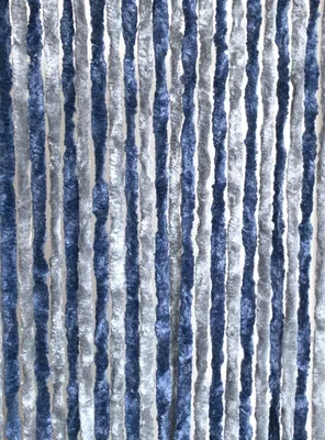 Produktbild von Moritz Flauschvorhang aus Chenille 56 x 185 cm blau grau Türvorhang als Fliegenschutz Insektenschutz für Camping Wohnwagen