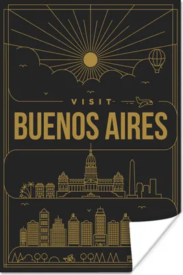 Produktbild von MuchoWow® Poster Stadt - Skyline - Buenos Aires 120x180 cm - Kunstposter