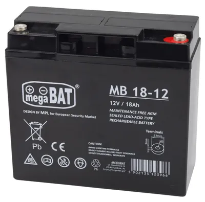 Productafbeelding van Mega Bat Gel Accu Voor In De Auto Voor Een 12v18ah Accu