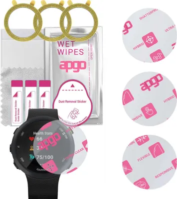 Produktbild von apgo 3 Stück Schutzglas, klar, kompatibel mit Garmin Forerunner 45 Smartwatch, Hybrid 8H, Ersatz für Hartglas, Displayschutzglas, Bildschirmschutz, Displayschutz, kratzfest