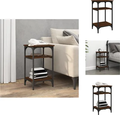 Obrázek produktu pro vidaXL Odkládací stolek hnědý dubový vzhled 35x30x60 cm materiál na bázi dřeva - Odkládací stolky