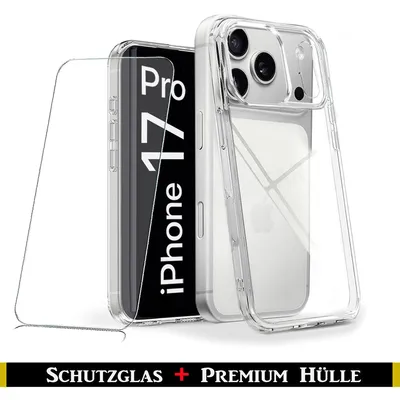 Produktbild von Für iPhone 17 Pro ( 6.3" ) Transparent Silikon Handy Schutz Hülle + 9H Panzerglas HD Schutzglas