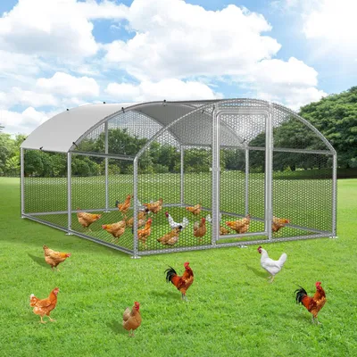 Obrázok produktu pre Klietka na slepice Peviasot, vonkajší výbeh, rozmer 3x4x2 metre. Klietka na slepice, ohrada pre drobné zvieratá, voliéra, vonkajší výbeh, klietka na slepice, budova pre hydinu. Pozinkovaný oceľový rám s oblúkovou strechou