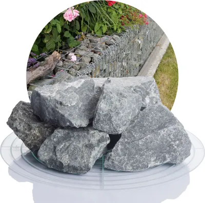 Produktbild von Schicker Mineral-Diabas Gabionensteine grau 25 kg-32-60mm