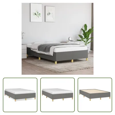 Produktbild von The Living Store Bettgestell Dunkelgrau 120x200 cm Stoff