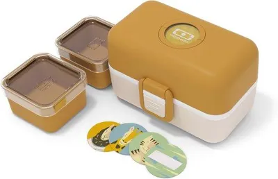 Produktbild von Famanu Lunchbox mit 3 Fächern - BPA-frei - Gelb