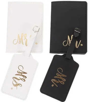 Produktbild von Reiseetiketten - Paarreisebeutel - Elegant und nachhaltig - Reiseaccessoires für Paare - Ideal für Hochzeitsreisen - 2 Stück