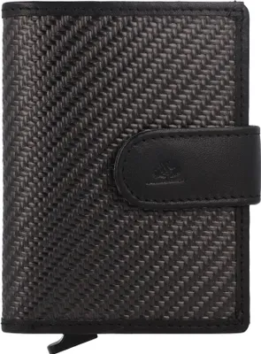 Produktbild von Greenburry Kartenetui Carbon Leder Card-Slider Minibörse Etui für Karten schwarz