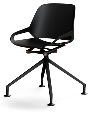 Produktbild von Moderner Schwingstuhl – Schalenstuhl mit stilvollem Fußkreuz – Drehstuhl für Büro und Esszimmer – ergonomischer Stuhl für einen gesunden Rücken