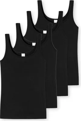 Produktbild von Schiesser 4er Pack Modal Essentials Unterhemd / Top Hals- und Armausschnitt mit feinem Einfass, Formstabiles, temperaturausgleichendes Material, In herrlich bequemer, elastischer Single-Jersey-Qualität