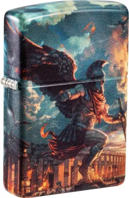 Immagine prodotto di Accendino Zippo mitologia greca Ares vs Zeus 540° Color Matt a benzina