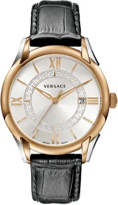 Produktbild von Versace VFI020013 Apollo weiss roségold silber schwarz Leder Herren Uhr NEU