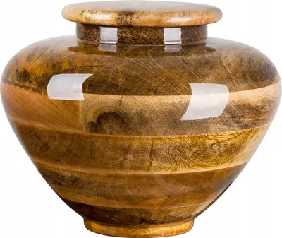 Obrázek produktu pro Dřevěná pohřební urna Střední urna pro popel Mango Wood Cremation