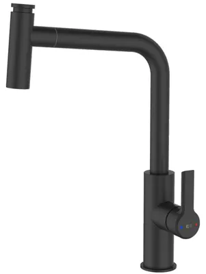 Image de Essemano mitigeur évier à douchette extractible noir Essebagno