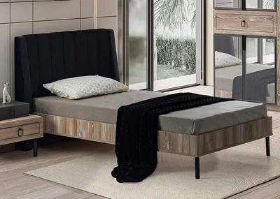 Immagine prodotto di Letto moderno Struttura in legno Testata imbottita Design elegante Cameretta per bambini