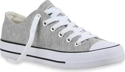 Produktbild von Mytrendshoe Damen Sneakers Sportschuhe Schnürer Schuhe 94237, Farbe: Hellgrau Lucky, Größe: 44