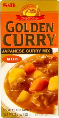 Produktbild von S&B Golden Curry Mild 92 g – Japanische milde Curry-Roux für Fleisch, Tofu & Gemüse + Heartforcards Versandschutz