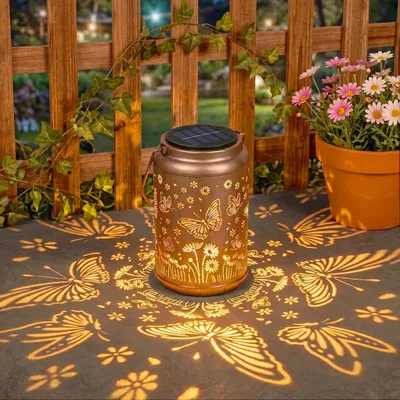 Produktbild von Solar Außenleuchte Garten IP65, wetterfeste LED Laterne mit automatischer Beleuchtung, hängende Gartendeko für Terrasse, Balkon und Hof