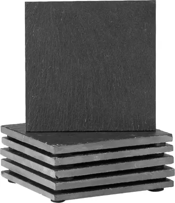 Produktbild von Argon Ta Linea Untersetzer aus Schiefer, quadratisch, 10 cm, 6 Stück