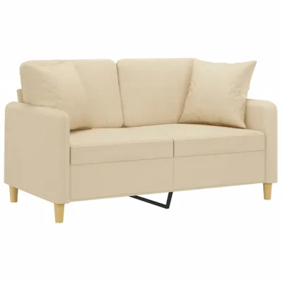 Obrázok produktu pre 2-miestna pohovka s vankúšikmi krémová 120 cm látka