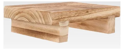 Produktbild von Fußhocker aus Paulowniaholz - Stabiler Holztrittschemel für Schlafzimmer und Badezimmer - Mobiler Hocker mit hoher Tragkraft für Erwachsene
