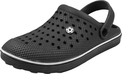 Produktbild von Herren Clogs Fußball atmungsaktiv, Gartenschuh Pantoletten Größe 41, schwarz