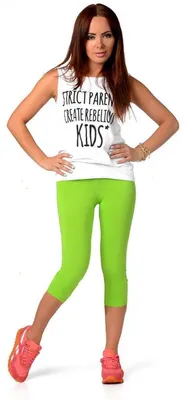 Produktbild von Damen Leggings 3/4 Capri viele Farben; Limette S/36