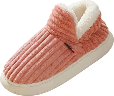 Image de ASKSA Chaussons moelleux Femmes Hommes Hiver Chaud Femmes Chaussons Fermés Antidérapant Epaisseur Semelle Nuage Chaussons,Rosan, Taille : 41-42