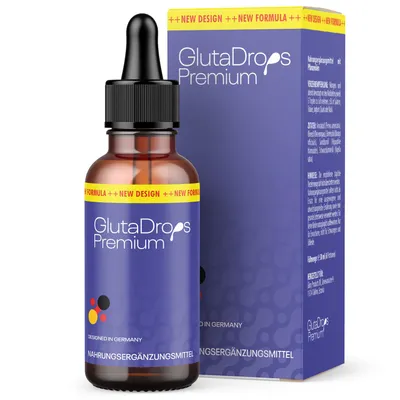 Produktbild von GlutaDrops Premium Tropfen | für Frauen & Männer geeignet | mit hochwertigen Inhaltsstoffen - 30 ml Inhalt