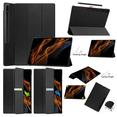 Immagine prodotto di Per Samsung Galaxy Tab S8 Ultra 3folt Wake UP Smart Cover Custodia per Tablet Nero