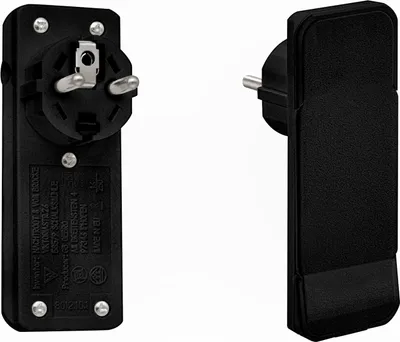 Produktbild von GB Gebro FLAT PLUG extraflacher Schukostecker SCHWARZ