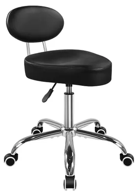 Image de Tabouret avec dossier, tabouret pivotant et réglable, de couleur noire
