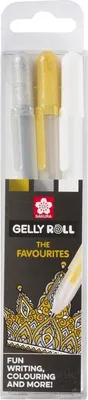 Produktbild von SAKURA Gel-Tintenroller Gelly Roll "Gold - Silber - Weiß" 3 Stück