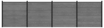 Produktbild von vidaXL zaunset 699 x 186 cm WPC und Aluminium Grau