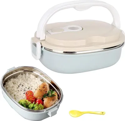 Produktbild von Edelstahl-Isolierte Lunchbox - Thermische Lebensmittelcontainer 900ml - Für Studenten und Arbeitessen - Tragbare Lunchbox