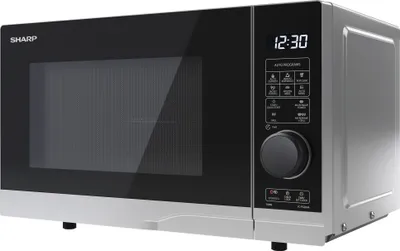 A studio shot of a Sharp microwave oven.