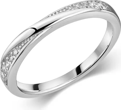 Produktbild von MATERIA Damen Ringe Silber 925 dünn - Silberring mit weißen Zirkonia Steinen in 51-62 rhodiniert inkl. Ringetui