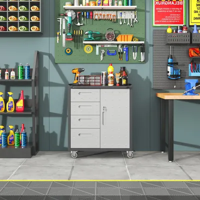 Produktbild von Stabiler Werkzeugkasten mit Rollen für Garage und Büro