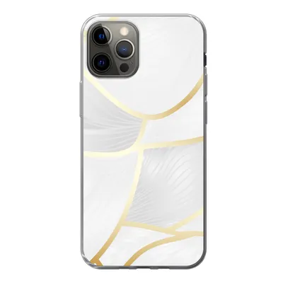 Produktbild von MuchoWow® Handyhülle Schutzhülle Hülle für iPhone 13 Pro Abstraktes Muster mit goldenen Linien Silikon Softcase Handy Hülle - Handy-Tasche