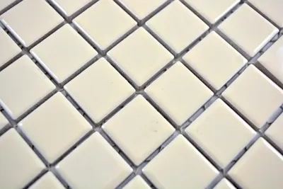 Produktbild von Handmuster Mosaikfliese magnolia beige matt Fliesenspiegel Keramikmosaik MOS18D-1911_m