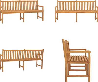 Produktbild von vidaXL Gartenbank 180 cm Massivholz Teak - Gartenbank - Gartenbänke - Terrassenbank - Terrassenbänke