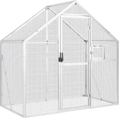 Zdjęcie produktu dla vidaXL Woliera srebrna 179x100x185 cm aluminium