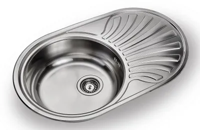 Image de Évier de cuisine, 1 bac plus 1 égouttoir, inox satiné.
