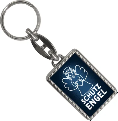 Produktbild von Schutzengel Schlüsselanhänger mit Bordüre in weiß