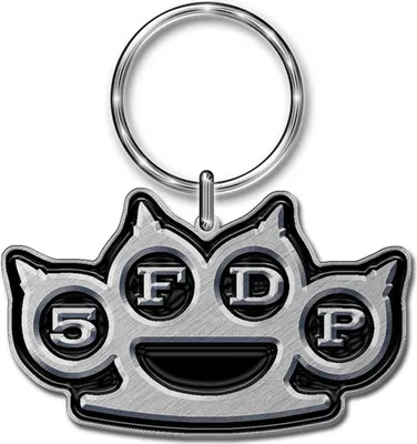 Obrázok produktu pre Five Finger Death Punch - Smaltovaná kľúčenka s logom RO8892 (jedna veľkosť) (strieborná/čierna)