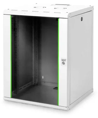 Zdjęcie produktu dla Digitus Szafa sieciowa wisząca Unique 19" 16U rack 600x600, drzwi szyba, szary, niedzielona, złożona, 100kg, Szafa wisząca, 16U, 100 kg, 36 kg, Szary
