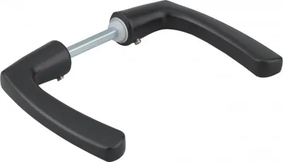 Image de Paire de béquilles pour porte, carré 6x110mm, 1 portée, noir - THIRARD