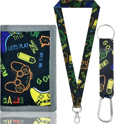 Imagen del producto de Cartera infantil con tres compartimentos, fabricada en poliéster, con cierre de cremallera y velcro, ideal para monedas y tarjetas